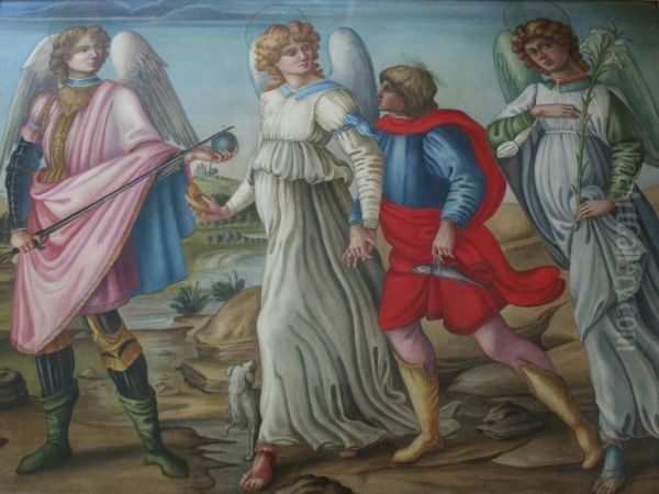 Archangel Michael With Raphael And Gabriel As They Accompany Tobias - view 1