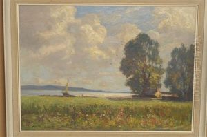Young Corn, Nr Arnside, Morecambe Bay by William Charles Rushton
