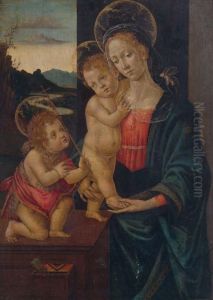 Madonna Col Bambino E San Giovannino by Francesco Botticini