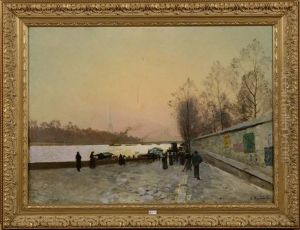 Bord De Seine Anime A Paris by Santiago Rusinol i Prats