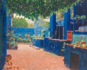 The Blue Courtyard, Arenys by Santiago Rusinol i Prats