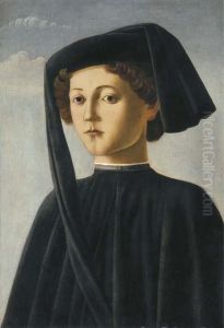 Portrait Of A Young Gentleman, Bust-length, In A Black Coat Andblack Cap