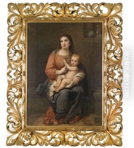 Madonna Mit Kind, Nach Der Dresdner Madonna Von Murillo by Franz Russ the Younger
