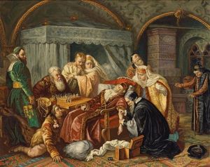 The Death Of Ivan The Terrible After A Game Of Chess by Adolf Russ