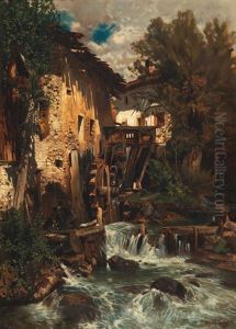 Mill In The Woods, Motif Of Mals by Robert Russ