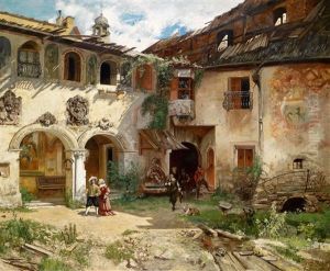 Hof Der Furstenburg Bei Burgeis (after Theodor V. Hormann) by Robert Russ