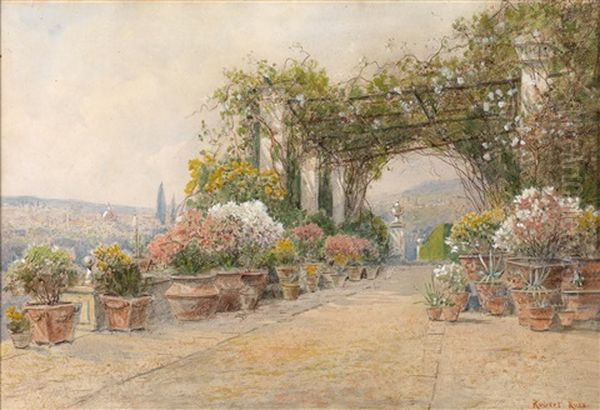 Bluhende Veranda Mit Blick Auf Florenz - view 1