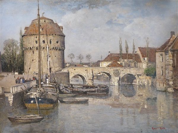 Motiv In Utrecht: Brucke Und Wasserturm - view 1