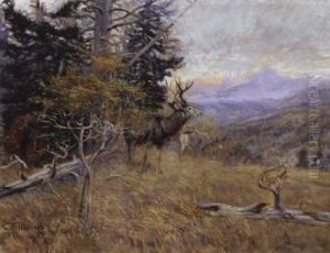 Buck Deer by Charles Marion Russell