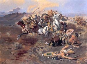 Indian Fight #1 by Charles Marion Russell