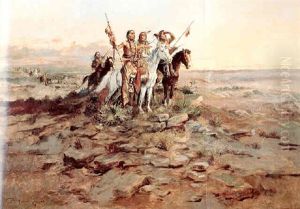 Approach Of The White Men by Charles Marion Russell