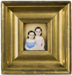Five Portrait Miniatures Of The Hall Family, Four Attributed To Mrs. Moses B. Russell (clarissa Peters) (american 1809-1854) by Clarissa Peters Russell