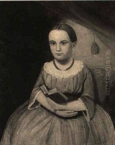 Seated Girl Reading Book by Clarissa Peters Russell
