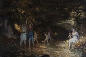 Figures Dancing In A Sunlit Glade by George William Russell