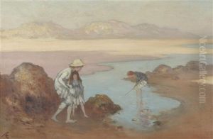Children On The Beach, Donegal by George William Russell