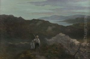 Children In A Coastal Landscape by George William Russell