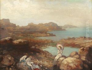 Woman And Children On The Seashore