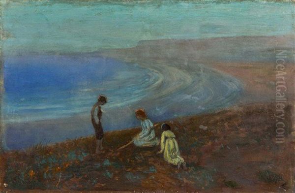 Three Children On A Beach - view 1