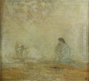 Mother And Children On The Seashore