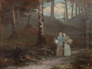 Two Figures In The Woods
