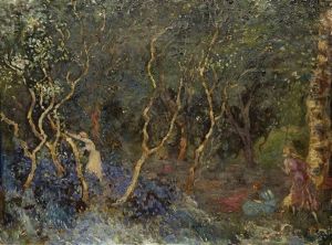 Children Playing In A Wooded Landscape