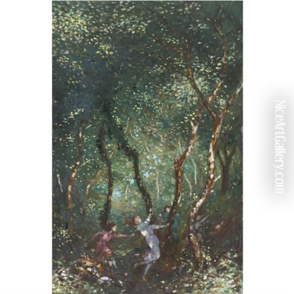 Figures Dancing In The Woods - view 1