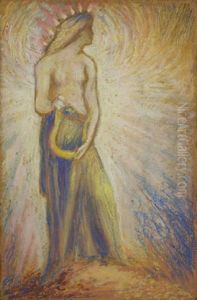 A Celtic Goddess Holding A Lute by George William Russell