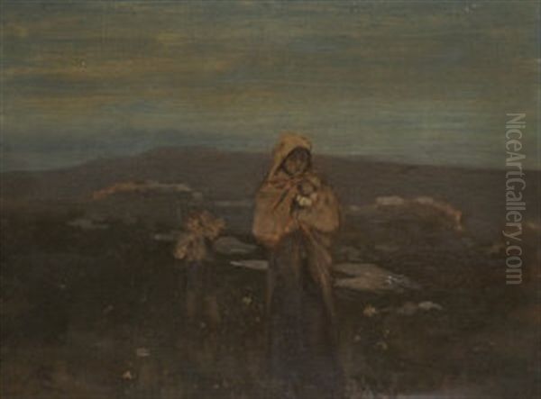 Mother And Children In Landscape - view 1