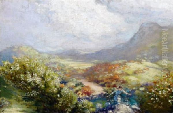Girl In A Fairy Glen, Donegal - view 1