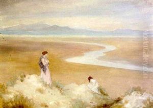 Two Figures Overlooking A Beach Two Figures Overlooking A Beach