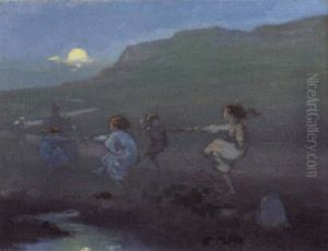 Children Dancing At Dusk by George William Russell
