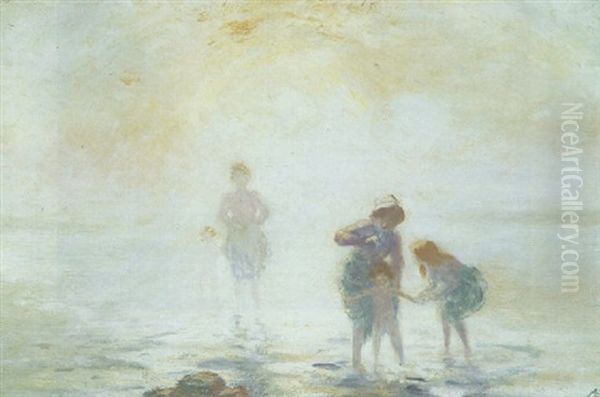 Setting Sun: Paddling In The Water's Edge - view 1