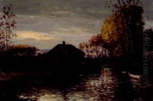 Water Reflection At Twilight by George Horne Russell