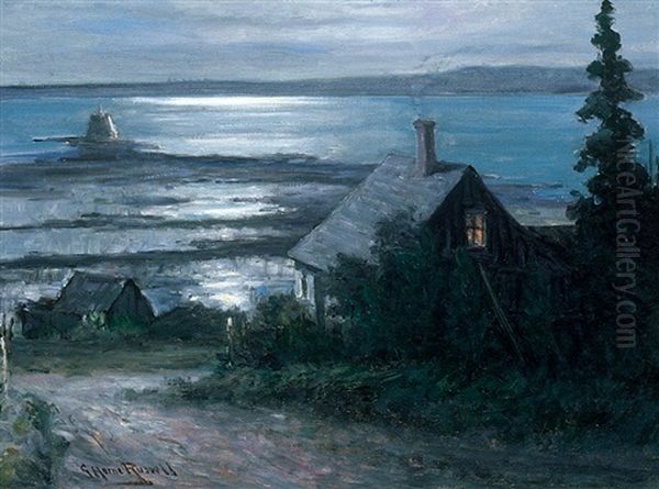 Riverside Home By Moonlight - view 1