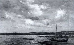 Sailboat Drifting Through An Estuary