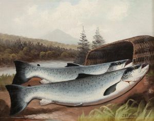 A Pair Of Salmon by John Bucknell Russell