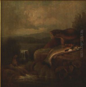 Two Otters And A Trout