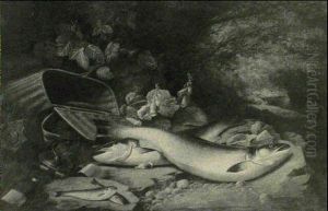 The Day's Catch, Salmon And Trout by John Bucknell Russell