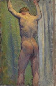 Standing Male Nude - An Academie by John Peter Russell