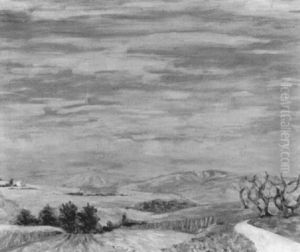 Zwei Bauernhofe In Hugeliger Landschaft Bei Aigremont