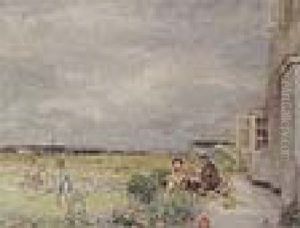 Children At Croquet by Walter Westley Russell