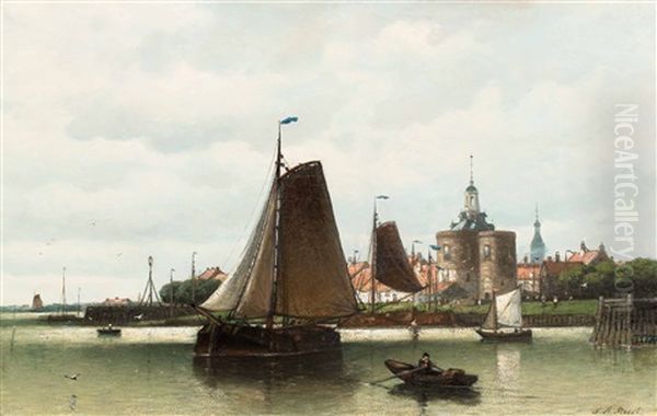 View Of The Harbour Of Enkhuizen With The Drommedaris In The Background - view 1