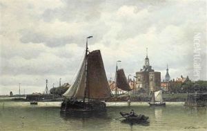 A View Of The Harbour Of Enkhuizen With The Dromedaris