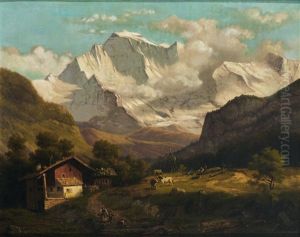 Prachtvolle Sommerliche Hochalpenlandschaft by Heinrich Franz Gaudenz von Rustige