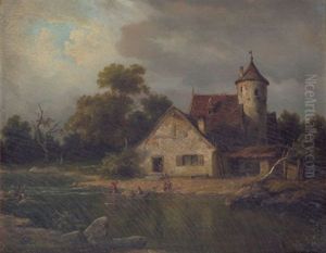 Fluslandschaft Mit Bauerngehoft
