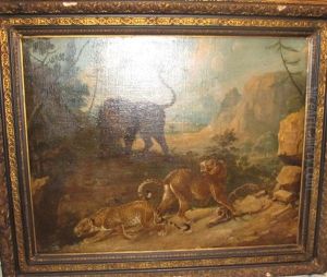 Lion Et Deux Leopards