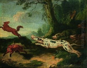 Scene De Chasse A Courre Au Renard