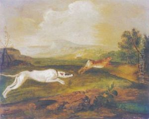 A Dog Chasing A Hare In A Landscape thumbnail