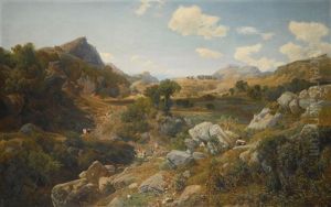 Brick Kilns Near Olevano by Johann Valentin Ruths