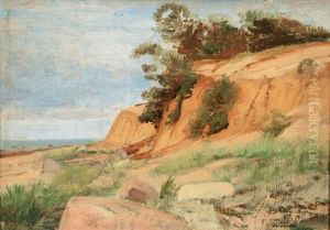 Steep Coast By The Baltic Sea by Johann Valentin Ruths